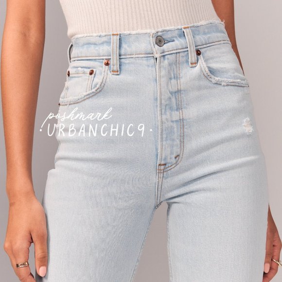 NWT ABERCROMBIE 90s Straight Jean Light Ripped size 30 - Picture 3 of 14